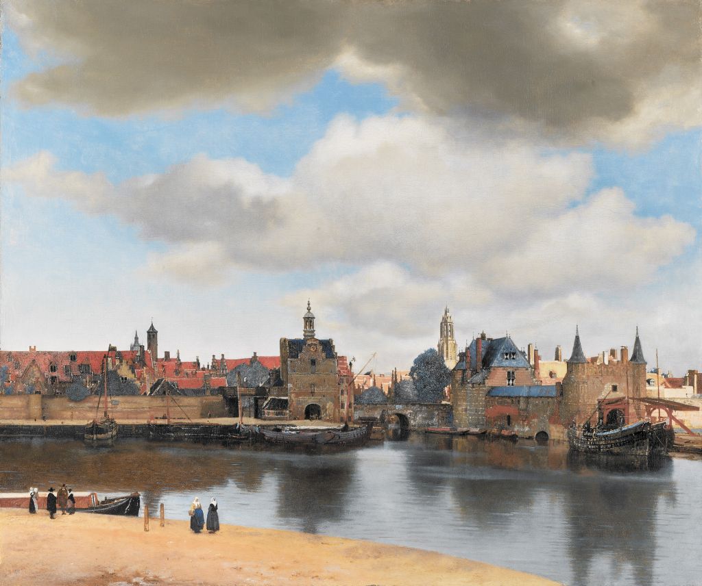 Oelgemaelde Johannes Vermeer, View of Delft, Mauritshuis, Den Haag