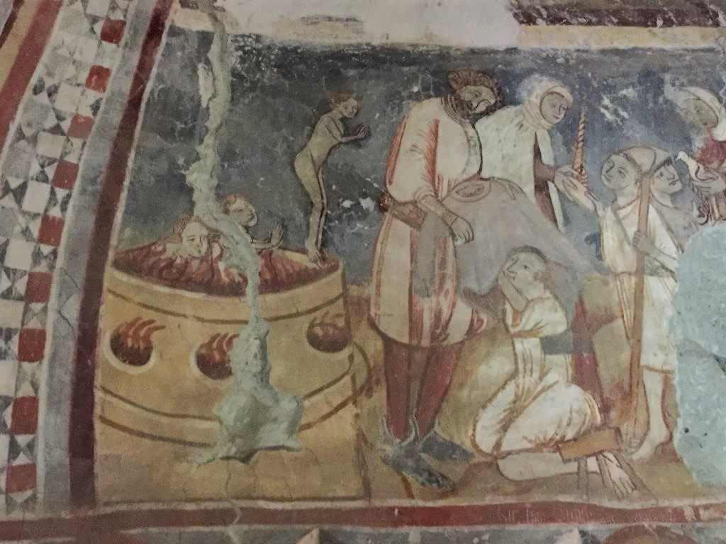 Wandmalerei in der romanischen Kapelle der Kirchenburg von Petersberg, Sanpetru