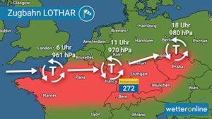 Wetterbild Orkantief Lothar