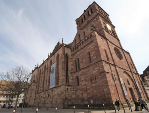 Nord- und Westfassade Thomaskirche Strassburg, Elsass