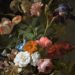 Detail aus dem Gemaelde "Vase mit Blumen" von Rachel Ruysch